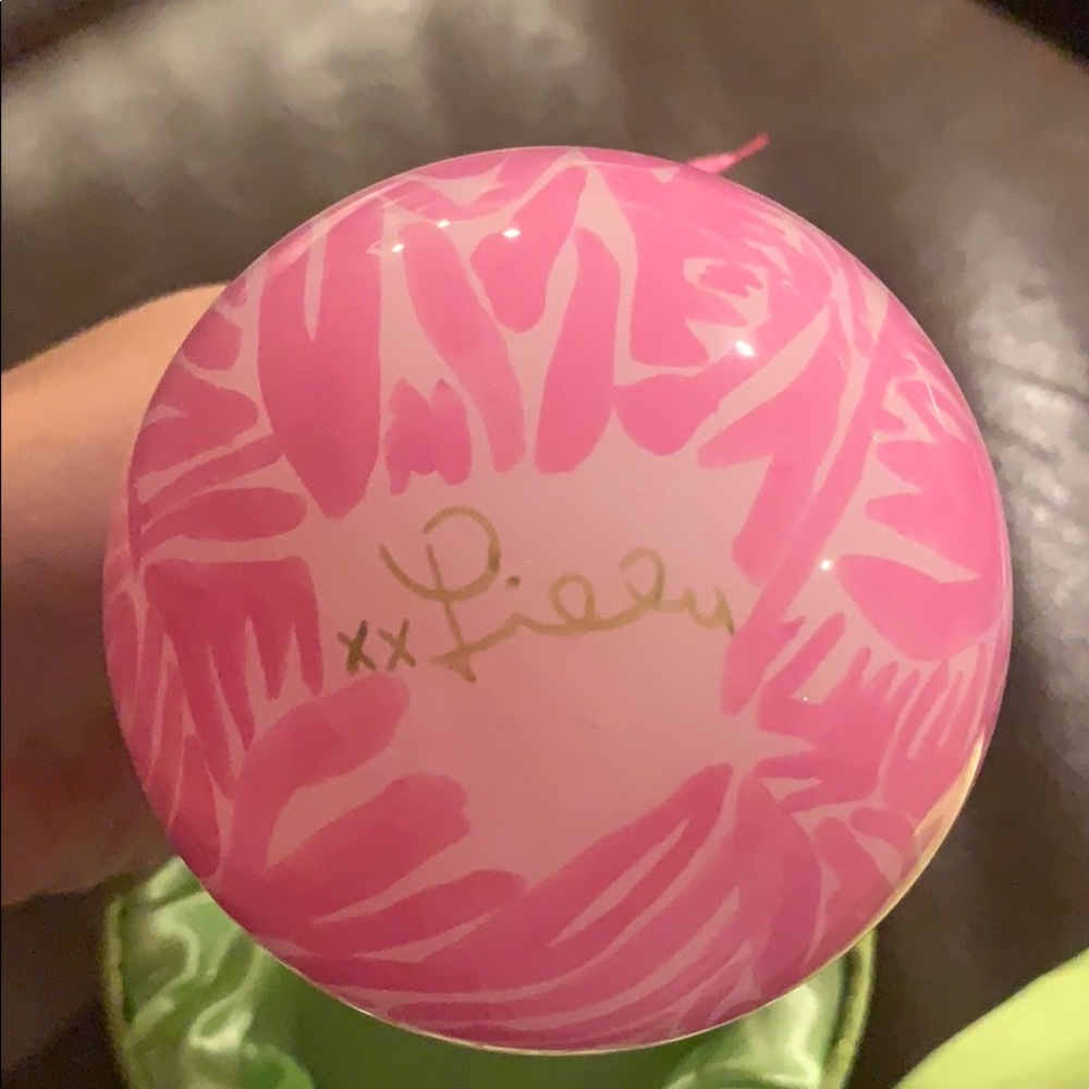 Lilly Pulitzer Pink and Gold Christmas Ornament